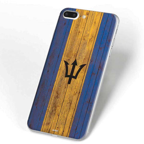 Barbados Flag Dark Wood iPhone 7 Plus Skin