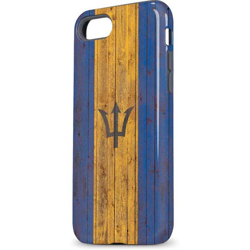 Barbados Flag Dark Wood iPhone 7 Pro Case