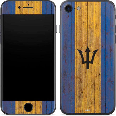 Barbados Flag Dark Wood iPhone 7 Skin
