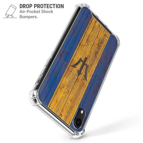 Barbados Flag Dark Wood iPhone XR Clear Case
