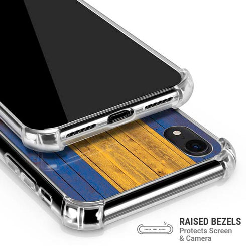 Barbados Flag Dark Wood iPhone XR Clear Case