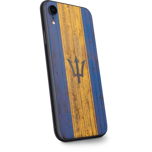 Barbados Flag Dark Wood iPhone XR Skin