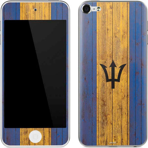 Barbados Flag Dark Wood Apple iPod Skin