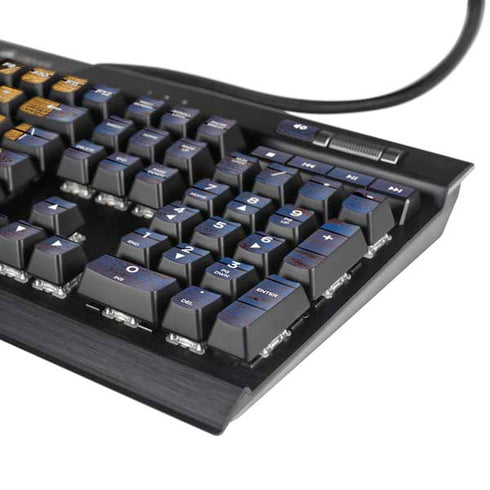 Barbados Flag Dark Wood K95 RGB PLATINUM Mechanical Gaming Keyboard Skin