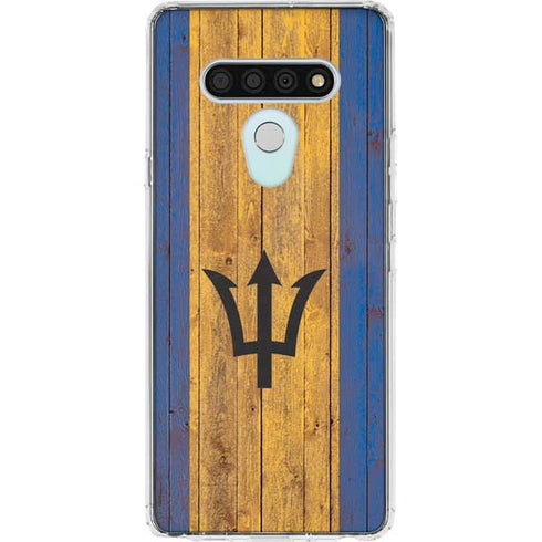 Barbados Flag Dark Wood LG Stylo 6 Clear Case