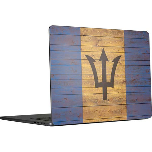 Barbados Flag Dark Wood MacBook Air 15 in (2023) Skin