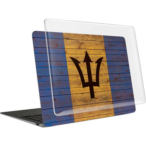 Barbados Flag Dark Wood MacBook Air 15in (2023-2025) Case plus Skin