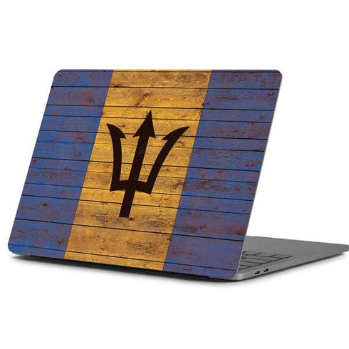 Barbados Flag Dark Wood Apple MacBook Pro 13-inch Skin