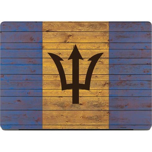 Barbados Flag Dark Wood MacBook Pro 14in (2021-24) Skin