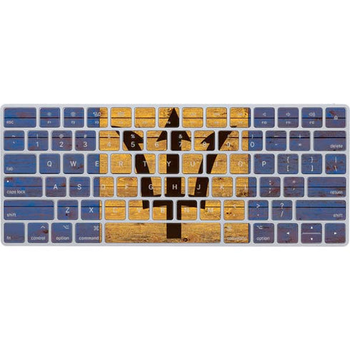 Barbados Flag Dark Wood Magic Keyboard Skin
