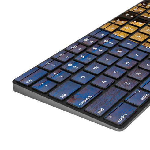 Barbados Flag Dark Wood Magic Keyboard with Numeric Keypad Skin