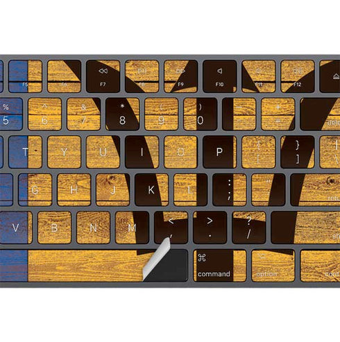 Barbados Flag Dark Wood Magic Keyboard with Numeric Keypad Skin