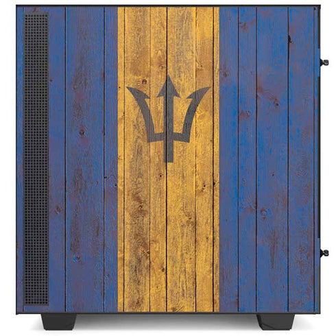Barbados Flag Dark Wood NZXT H510 Compact ATX Mid-Tower Case Skin