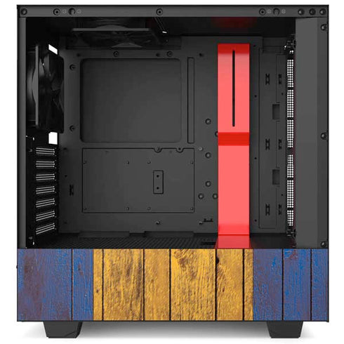 Barbados Flag Dark Wood NZXT H510 Compact ATX Mid-Tower Case Skin