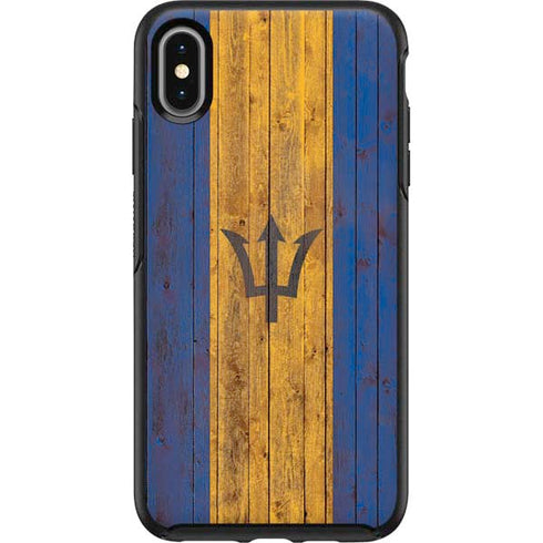 Barbados Flag Dark Wood Otterbox Symmetry iPhone Skin