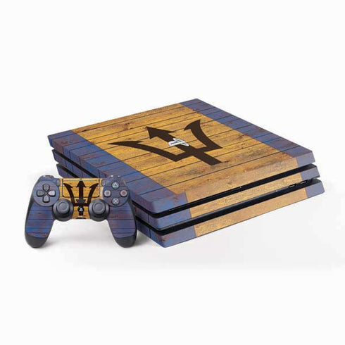 Barbados Flag Dark Wood PS4 Pro Bundle Skin