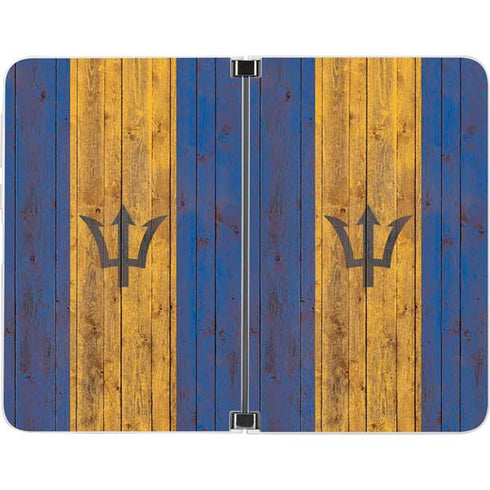 Barbados Flag Dark Wood Surface Duo Skin
