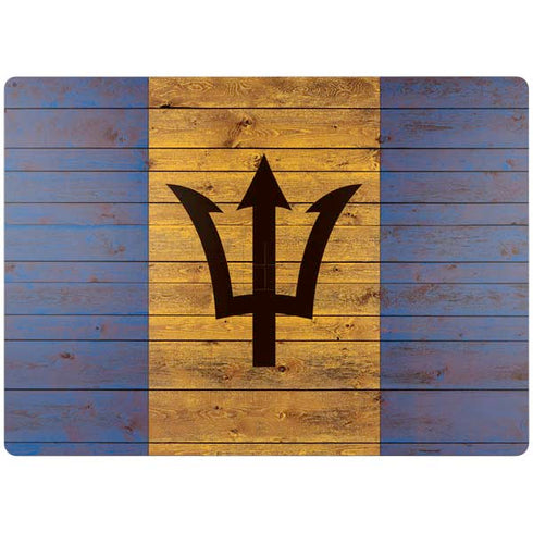 Barbados Flag Dark Wood Surface Laptop 4 15in Skin