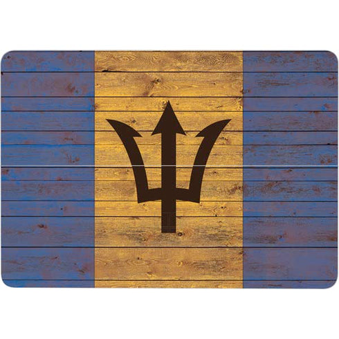 Barbados Flag Dark Wood Surface Laptop Studio Skin