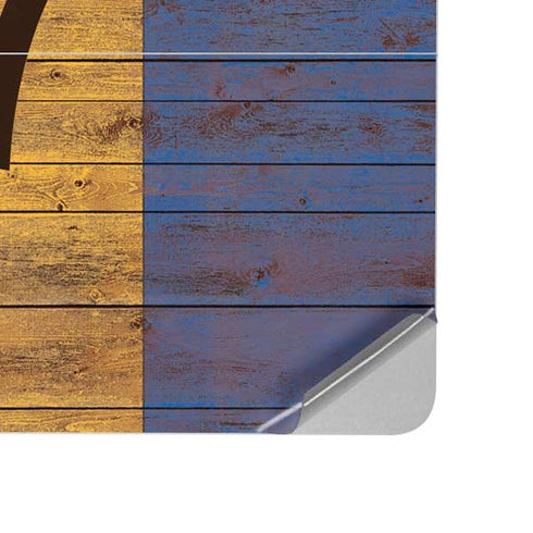 Barbados Flag Dark Wood Surface Laptop Studio Skin