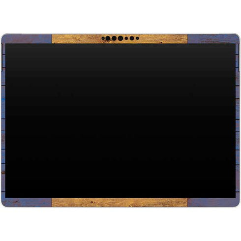 Barbados Flag Dark Wood Surface Pro 8 Skin
