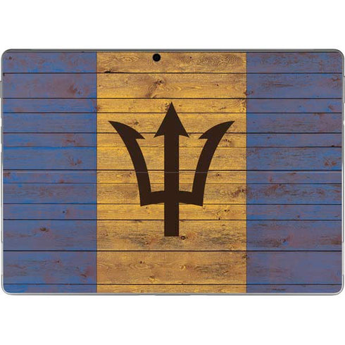 Barbados Flag Dark Wood Surface Pro 9 Skin