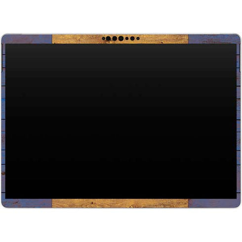 Barbados Flag Dark Wood Surface Pro 9 Skin