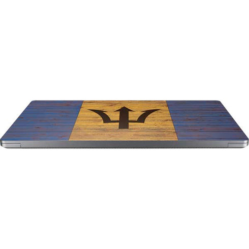 Barbados Flag Dark Wood Universal Laptop 16.6in (13.4 x 9.7in) Skin