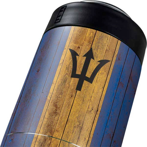 Barbados Flag Dark Wood Yeti Colster Can Insulator Skin