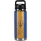 Barbados Flag Dark Wood YETI Rambler 26oz Bottle Skin