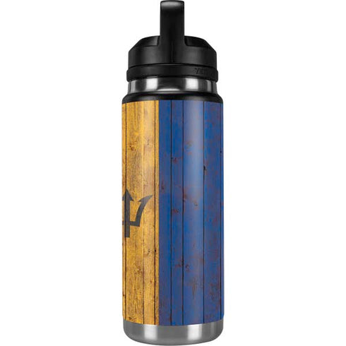 Barbados Flag Dark Wood YETI Rambler 26oz Bottle Skin