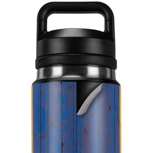 Barbados Flag Dark Wood YETI Rambler 26oz Bottle Skin