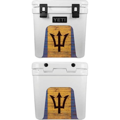 Barbados Flag Dark Wood YETI Roadie 24 Hard Cooler Skin