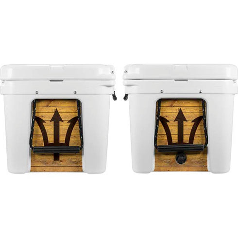 Barbados Flag Dark Wood YETI Tundra 65 Hard Cooler Skin