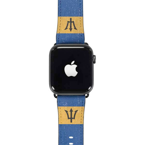 Barbados Flag Distressed Apple Watch Band 42-44mm