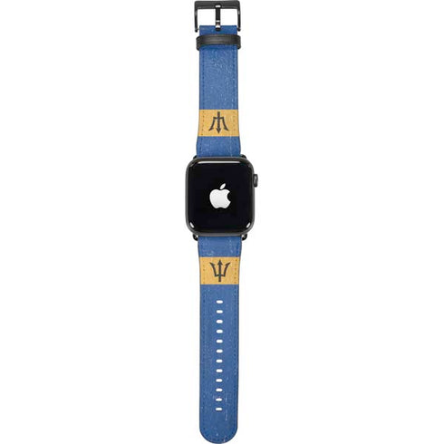 Barbados Flag Distressed Apple Watch Band 42-44mm