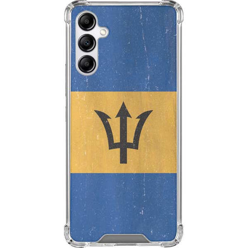 Barbados Flag Distressed Galaxy A14 5G Clear Case