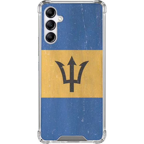 Barbados Flag Distressed Galaxy A15 5G Clear Case