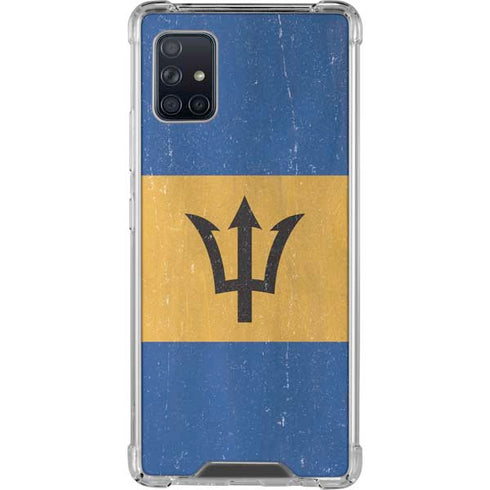 Barbados Flag Distressed Galaxy A51 5G Clear Case