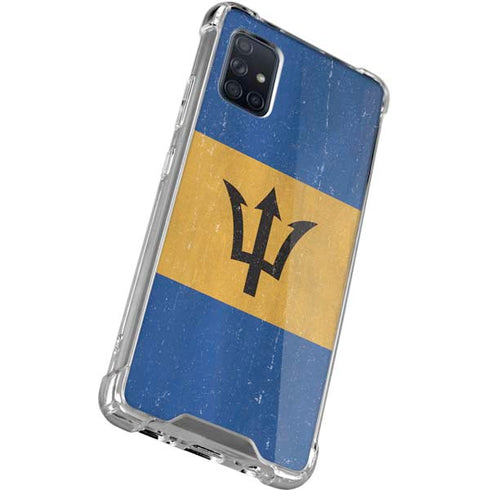 Barbados Flag Distressed Galaxy A51 5G Clear Case