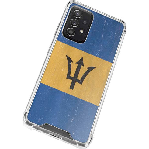 Barbados Flag Distressed Galaxy A52 5G Clear Case