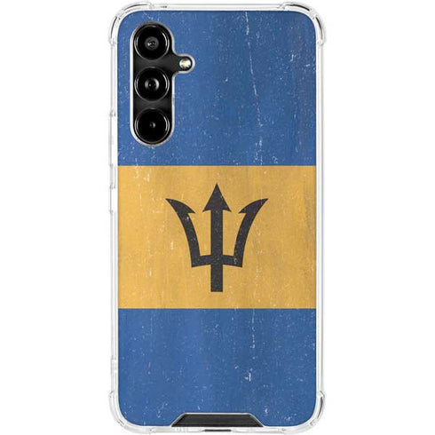 Barbados Flag Distressed Galaxy A54 5G Clear Case