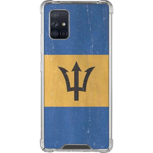 Barbados Flag Distressed Galaxy A71 5G Clear Case