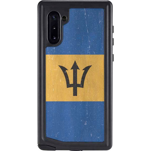 Barbados Flag Distressed Galaxy Note 10 Waterproof Case
