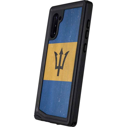 Barbados Flag Distressed Galaxy Note 10 Waterproof Case