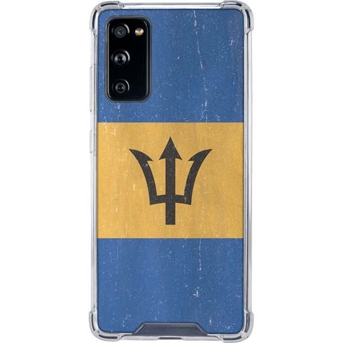 Barbados Flag Distressed Galaxy S20 FE Clear Case