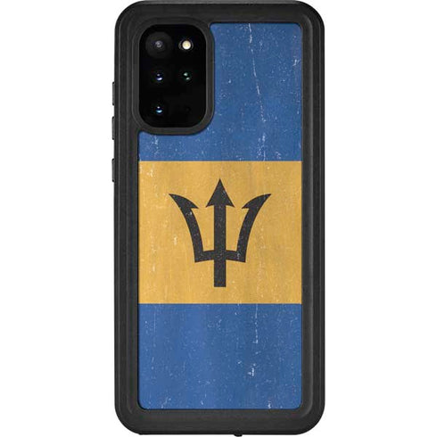 Barbados Flag Distressed Galaxy S20 Plus Waterproof Case