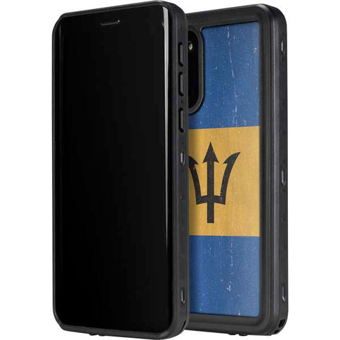 Barbados Flag Distressed Galaxy S20 Plus Waterproof Case