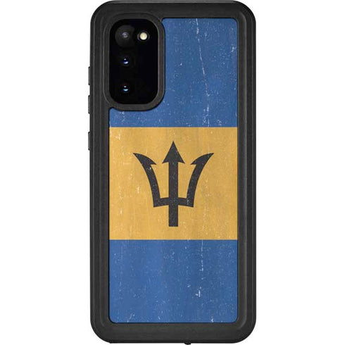 Barbados Flag Distressed Galaxy S20 Waterproof Case