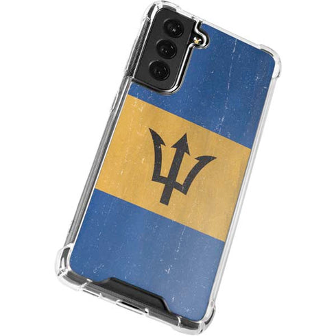 Barbados Flag Distressed Galaxy S21 FE Clear Case